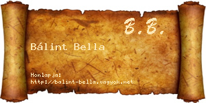 Bálint Bella névjegykártya